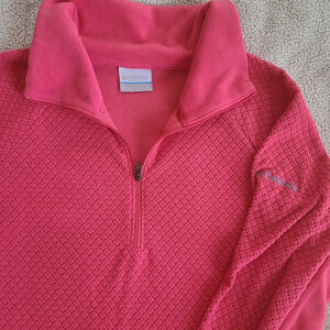 Columbia Sweater Womens Medium Pink Glacial IV Half Zip Grid Fleece Pullover